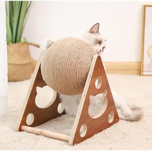 猫用 ペット用 ボール型 つめとぎ おもちゃ 爪磨き天然サイザル麻 球 丸 ねこ かわいい 遊ぶ オーガニック 麻 組み立て 木 木製 インテリア