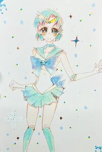 Art hand Auction [Hand-drawn illustration] Sailor Mercury Ami Mizuno last!!, comics, anime goods, hand drawn illustration