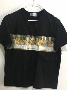  rare beautiful goods large . international art gallery Leonardo da* vi nchi T-shirt last. ..S size 220812