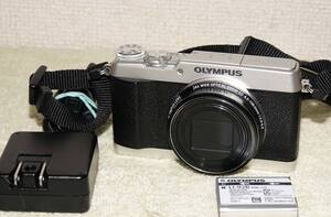 OLYMPUS STYLUS SH-1 シルバー(海苔巻き)完動美品(小難有) 純正(ストラップ,電池,ACアダプター,USBケーブル)