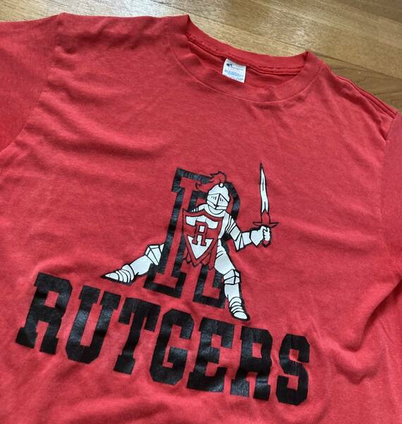 VINTAGE 80's champion Rutgers tee チャンピオン メンズ半袖Tシャツ Lサイズ 後期 トリコタグ 80年代 古着