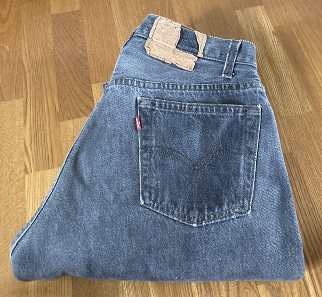 希少】90s Levi's 501 先染め グリーン デニム パンツ W28 × L34