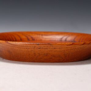 2388-1 木工 作家物 作者不明 刳り貫き 無垢 漆 オーバル皿 木の皿の画像7