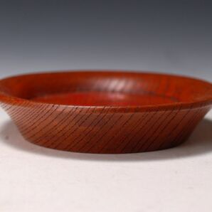 2388-1 木工 作家物 作者不明 刳り貫き 無垢 漆 オーバル皿 木の皿の画像6