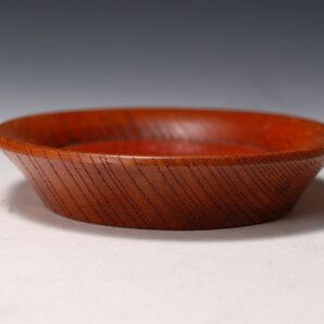 2388-1 木工 作家物 作者不明 刳り貫き 無垢 漆 オーバル皿 木の皿の画像8