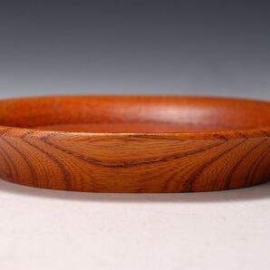 2388-1 木工 作家物 作者不明 刳り貫き 無垢 漆 オーバル皿 木の皿の画像5