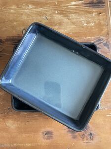 美濃焼 瑠璃色 濃青 陶器バット トレイ トレー オーブン トースター スクエア