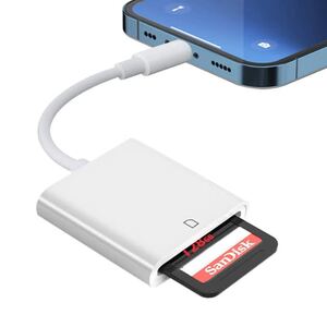 sdカードリーダー Phone/Pad用 SDカードカメラリーダー 純正 i-Phone Lightn-ing 写真/動画/ビデオ