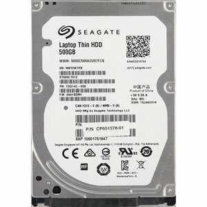 Seagate ST500LT012-1DG142-055 富士通 P/N CP651578-01 2.5インチ 7mm SATA300 500GB 793回 5735時間