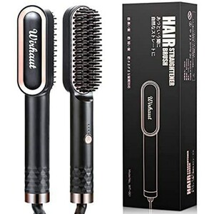 新品 ヒートブラシ ストレートブラシ 小型ヘアアイロン 30秒急速加熱 静電気防止 自動電源オフ 温度調節対応 海外対応
