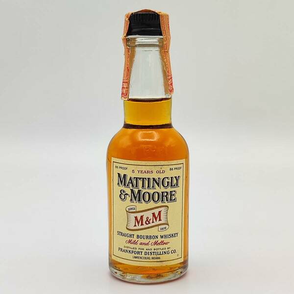 【全国送料無料】MATTINGLY & MOORE 5years old STRAIGHT BOURBON WHISKEY　43度　1/10PINT＝約47ml