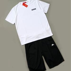 カッパ KAPPA メンズ スポーツ 半袖 Tシャツ ハーフパンツ 上下セット セットアップ スーツ SET 白 黒