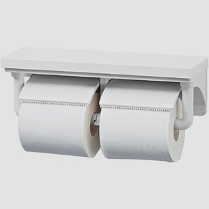 送料無料★LIXIL(リクシル) INAXトイレ用 棚付2連紙巻器 ピュアホワイト CF-AA64/BW1