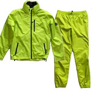 新品◆ヘリーハンセン HELLY HANSEN◆フード付きクルーミッドレイヤージャケット レインパンツ 上下 メンズ 防水性 防風性 通気性Ｌ◆33874