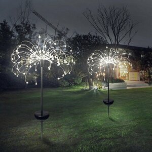 hzh26* 150 led2 pcs set solar light 8 function mode tongue popo lawn grass raw light flower fire lamp outdoors waterproof garden light 