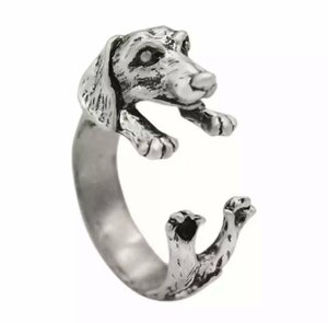 LHH1012★サイズ調節可能 犬型の指輪 リング 指輪 クール 犬 ドッグ アクセサリー 亜鉛合金