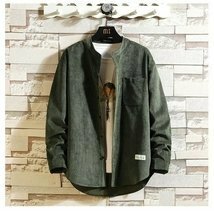 LHW1049★ コーデュロイ シャツ カジュアルシャツ メンズ 秋服シャツ 無地 トップス ビッグシルエット シャツ　 長袖M-6XL_画像1