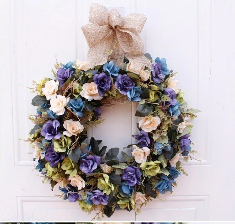 lyw532★ Couronne de fleurs artificielles pivoines à suspendre au mur - Décoration d'intérieur élégante pour fête à la maison - Simple et élégante., artisanat, artisanat, fleur artistique, fleurs pressées, fleurs pressées