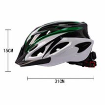 CJM709★自転車 ヘルメット 軽量 高剛性 大人 ロードバイク サイクリング 016黒＆緑_画像3