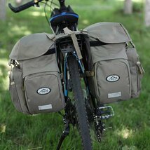 CJM727★2 in 1 自転車 バッグ 自転車 リアバッグ 防水 50L 自転車用 サイドバッグ 大型 レインカバー付き パニアバッグ　グレー_画像1