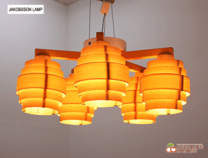 ◆展示品◆ JAKOBSSON LAMP ヤコブソンランプ 5灯 シャンデリア /天井照明 パイン Φ550 ハンス・アウネ・ヤコブソン ヤマギワ 12万 北欧