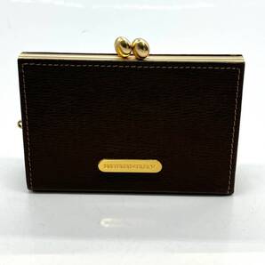BURBERRY バーバリー レディース がま口 コインケース 小銭入れ 小物入れ ブラウン×ゴールド レザー