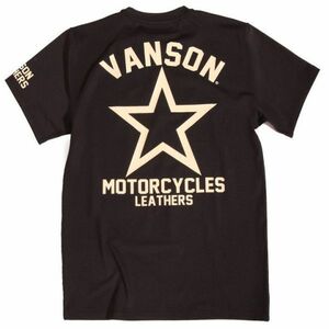 VANSON ドライ半袖Tシャツ ACV-904 ブラック M ワンスター★ バンソン 当店別注 吸汗速乾 抗菌防臭 UVカット ハーレー バイカー