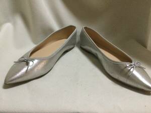 C1598 silver light weight Flat pumps L size 