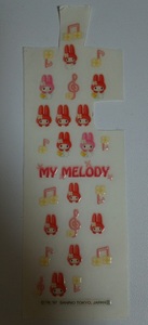  My Melody seal using .. retro that time thing my mero Sanrio goods 