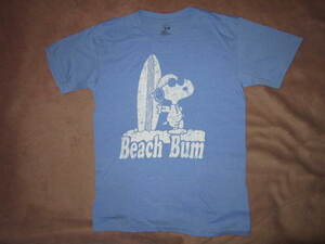 スヌーピー Beach Bum SURF サーフ デカロゴ 半袖Tシャツ S サーフィン サーファー