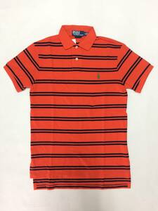 新品 9319 Sサイズ ポロ シャツ ラルフ ローレン polo ralph lauren ボーダー オレンジ ネイビー