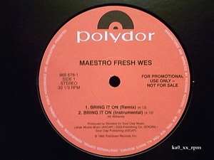 ★☆Maestro Fresh Wes Bring It On (Remix)」☆★5点で送料無料!!!