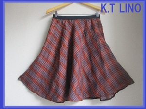 90% off!!!!! super-discount 2 ten thousand 7300 jpy KT LINO check skirt 9 number 