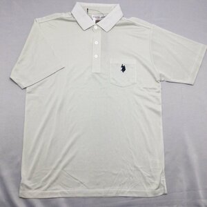 【送料無料】【新品】US.POLO.ASSN メンズ半袖ポロシャツ（天然消臭 UVカット 冷感効果）　L 　　ホワイト★12114