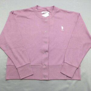 【送料無料】【新品】US.POLO ASSN レディースカーディガン（ワッフル素材 ゆったりタイプ）　　フリー（M～L）　　ピンク★528