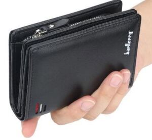 二つ折り財布 メンズ コインケース カード入れ ブラック