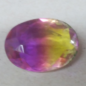 [11.84 ct] バイカラー 合成トルマリン オーバルカット ルース 宝石 ジュエリー