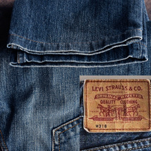 00s Levis W318 リーバイス デニム パンツ W28 濃いめ 色落ち良し / ヴィンテージ ブーツカット ストレート 70s ヒッピー USA アメカジ_画像10