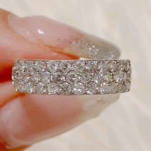 真っ白な輝き！！美しい！！【Diamond Ring】ダイヤモンド　リング　1ct pt850 約2.6g