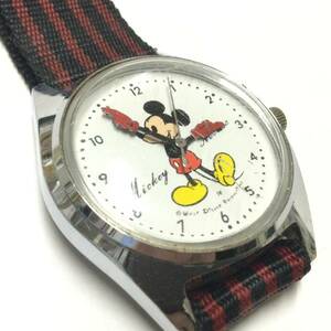 [ Showa Retro * редкий Vintage ] сделано в Японии Seiko SEIKO Disney время Mickey Mouse механический завод автоматический наручные часы герой часы 