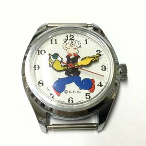【昭和レトロ・希少ビンテージ】当時物 スイス手巻き ポパイ 腕時計 ジャンク品