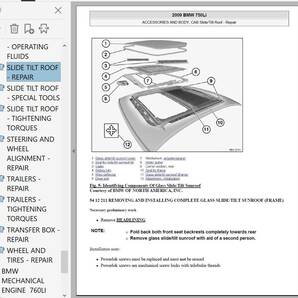 BMW F01 7シリーズ 整備書 修理書 リペアマニュアル ボディー修理 F02の画像5