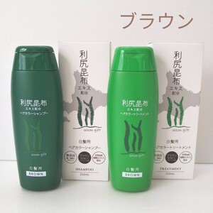 【新品】ブラウン 利尻昆布白髪用ヘアカラーシャンプー&トリートメント