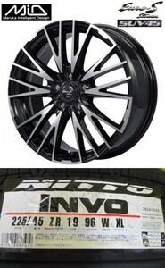 新品4本 MID ユーロストリームSUV45 8.0J+53 5H-114.3 ニットー NITTO INVO 225/45R19インチ BN系 レガシィB4 RC系 オデッセイe:HEV