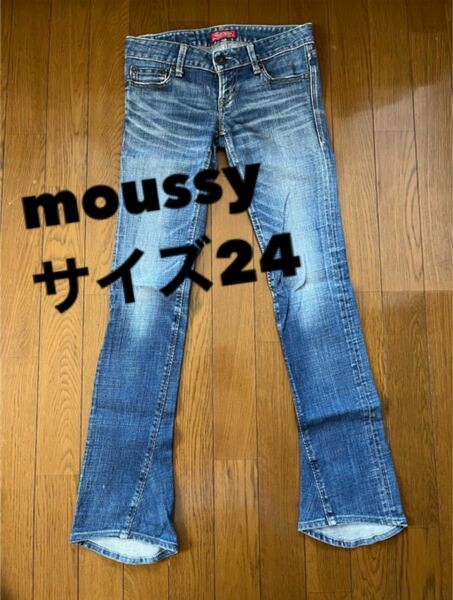 【moussy】マウジー　フレアパンツ　デニム