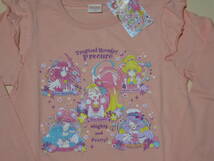 新品 120 トロピカルージュプリキュア 長袖Tシャツ ピンク 肩フリル 綿100％ キュアサマーコーラルパパイア 女の子 春物 110cm～ 送料無料_画像1