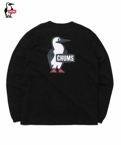 CHUMS Booby Logo L/S T-Shirt Black チャムス ブービー ロゴ ロングスリーブ Tシャツ（メンズ）ブラック／黒 ロンTee CH01-1896／XXL／2XL