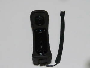 R028【送料無料 即日発送 動作確認済】Wii リモコン ストラップ ジャケット 任天堂 Nintendo 純正 RVL-003 黒 ブラック　コントローラー