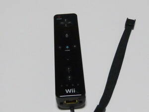 R029【送料無料 即日発送 動作確認済】Wii リモコン コントローラ ストラップ 任天堂 Nintendo 純正 RVL-003 黒 ブラック　コントローラー