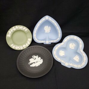 ウエッジウッド ミニプレート 4枚※1枚カケあり ジャスパー WEDGWOOD ディッシュ インテリア アンティーク ミニトレー 【60a624】の画像1